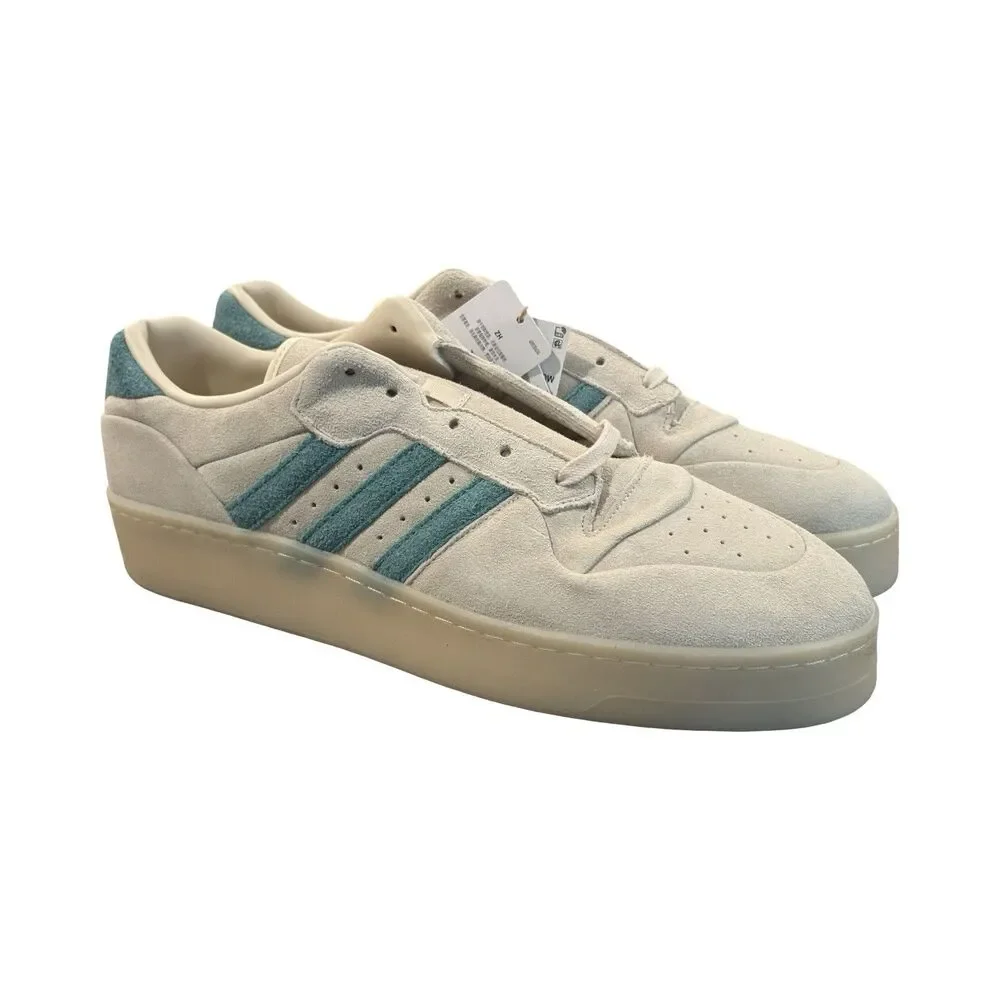 Size 15 Adidas Rivalry Lux Low Wonder Off White Powder Teal JR8241
